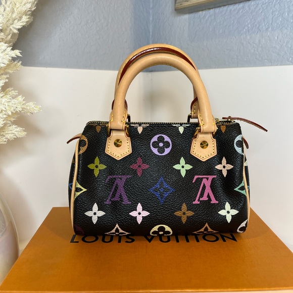 🎀LOUIS VUITTON MINI SPEEDY BLACK MULTICOLOR - Picture 4 of 17